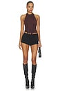 view 5 of 4 Leigh Fringe Halter Top in Dark Brown