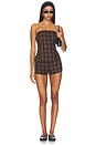 view 5 of 4 Audriena Strapless Top in Plaid Multi