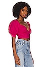view 2 of 4 Colette Puff Sleeve Top in Hot Pink