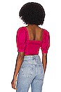 view 3 of 4 Colette Puff Sleeve Top in Hot Pink