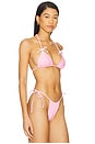 view 2 of 4 Solare Bikini Top in Pink & White