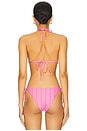 view 3 of 5 Monica Bikini Top in Red & Pink Stripe