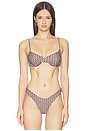 view 1 of 5 Bali Bikini Top in Brown & White Dot