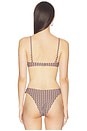 view 3 of 5 Bali Bikini Top in Brown & White Dot