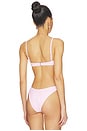 view 3 of 4 Bella Bikini Top in Pink & White Stripe