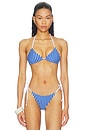 view 1 of 5 Monica Bikini Top in Blue & White Stripe