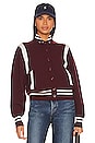 view 2 of 5 Varsity Knit Jacket in Dark Red