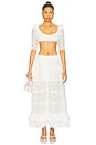 view 5 of 6 Mirage Bustle Skirt in Ivory in White Rose