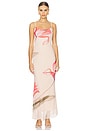 view 1 of 3 Avina Dress in Nude With Rose Print