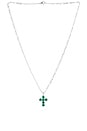 view 1 of 3 Cross Chain in Silver & Emerald