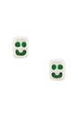 view 1 of 2 Smiley Earrings in Silver 925 & Green Enamel