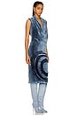 view 3 of 4 Open Back Cowl Neck Hoodie Dress in Beverly Denim Twilight