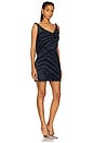 view 3 of 3 Twisted Straps And Cowl Back Dress in Dirty Denim Twilight