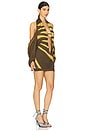 view 2 of 3 Deep Cut Cowl Dress in Sunset Brown