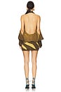 view 3 of 3 Deep Cut Cowl Dress in Sunset Brown