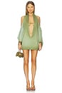 view 1 of 3 Deep Cut Cowl Polo-dress in Fade Out Khaki