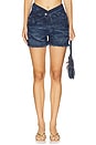 view 1 of 6 Bias V Shape Mini Shorts in Deep Blue
