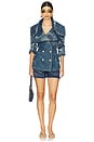 view 5 of 6 Bias V Shape Mini Shorts in Deep Blue