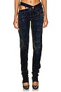 view 1 of 6 Skinny Bias Cut in Blue Alligator