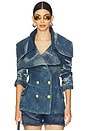 view 1 of 5 Oversized Collar Blazer in Sparkly Blue