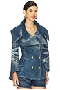 view 2 of 5 Oversized Collar Blazer in Sparkly Blue