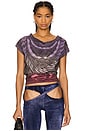 view 2 of 5 Oversized Crew Neck T-shirt in Twilight Amethyst Waves