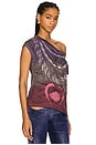 view 3 of 5 Oversized Crew Neck T-shirt in Twilight Amethyst Waves