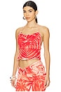 view 2 of 4 Love Heart Bandana Top in Weathered Red