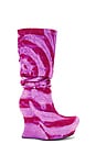 view 1 of 6 Sculpted Wedge Denim Boots in Crimson Lilac