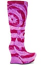 view 2 of 6 Sculpted Wedge Denim Boots in Crimson Lilac