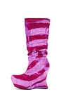 view 6 of 6 Sculpted Wedge Denim Boots in Crimson Lilac