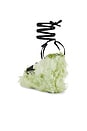 view 3 of 5 Sculpted Wedge Faux Fur Plush Knotted Sandals in Lime Fizz & Black