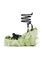 view 5 of 5 Sculpted Wedge Faux Fur Plush Knotted Sandals in Lime Fizz & Black