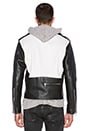view 3 of 4 Leather Moto Jacket in Black/White