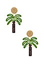 view 1 of 2 BOUCLES D'OREILLES PALMA in Green & Brown