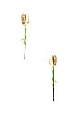 view 2 of 2 BOUCLES D'OREILLES PALMA in Green & Brown