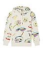 view 1 of 3 Smiley Market Coloring Book Aop Hoodie in Cream