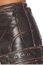 view 8 of 7 Asymmetric Leather Mini Skort in Brown