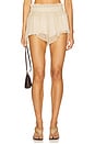 view 1 of 6 Linen Ruffle Shorts in Beige