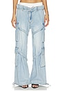 view 1 of 6 Faux Two-Piece Utility Jean in Blue