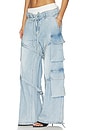 view 3 of 6 Faux Two-Piece Utility Jean in Blue
