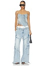 view 5 of 6 Faux Two-Piece Utility Jean in Blue