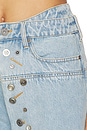view 6 of 6 Asymmetrical Metal-Button Jean in Light Blue