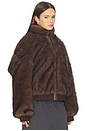 view 3 of 5 Hooded Fur Coat in Brown