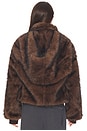 view 4 of 5 Hooded Fur Coat in Brown
