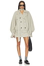 view 1 of 3 Belted Short Trench Coat in Khaki