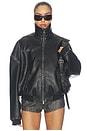 view 1 of 6 Underarm Bag Leather Jacket in Black