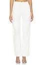 view 1 of 6 Mesh Panel Long Pant in White