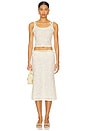 view 5 of 6 Lace Layered Skirt in Beige