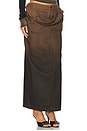 view 2 of 6 Turndown Long Skirt in Brown